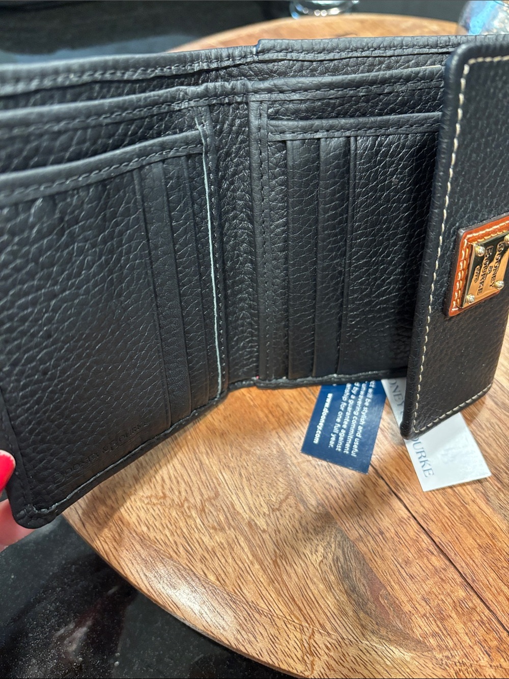 Dooney & Bourke Black Pebbled Leather Wallet - Picture 2 of 9